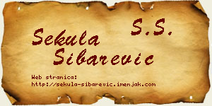 Sekula Šibarević vizit kartica